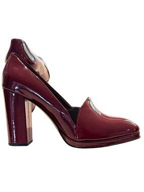 Brooks Brothers Burgundy Patent Leather Block Heel Pumps – Women's 7.5
